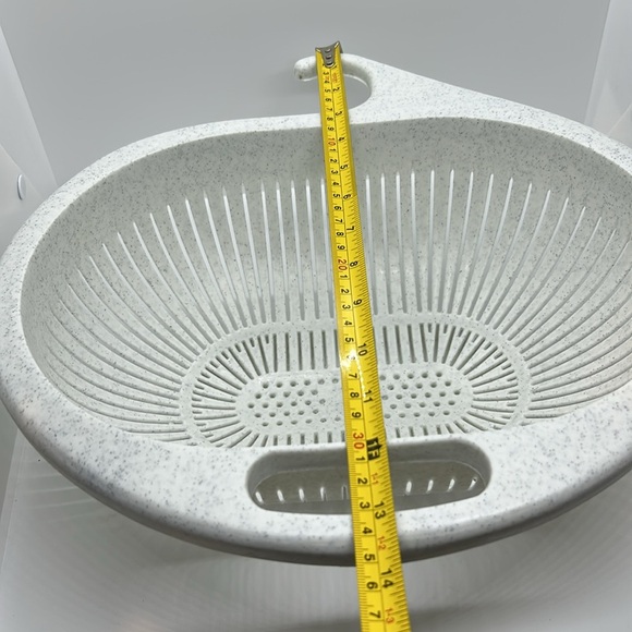 Vintage YAFFA Basic Line White Plastic Hanging Colander Strainer Kitchen Large - Picture 11 of 13